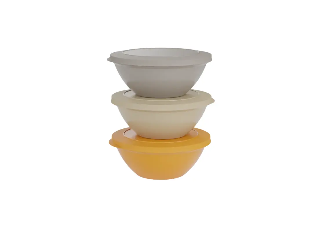 Hen Small Bowl 700ml with Lid Mixed Colors Mustard