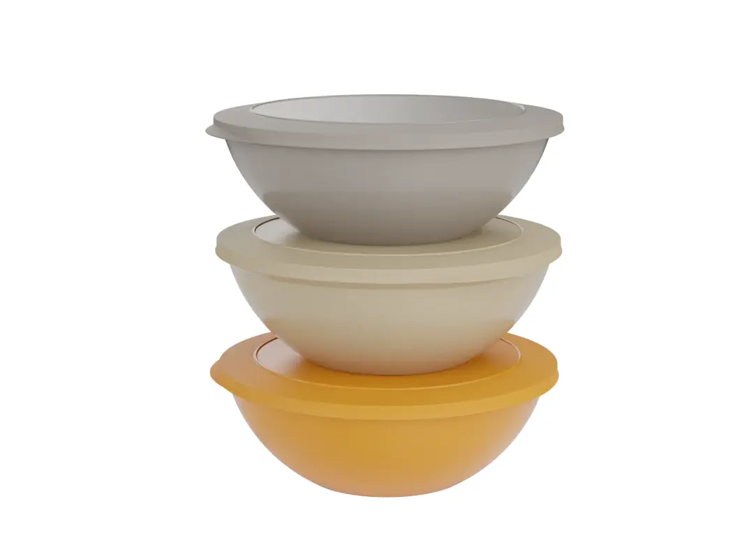 Hen Bowl 2L with Lid Mixed Colors Mustard